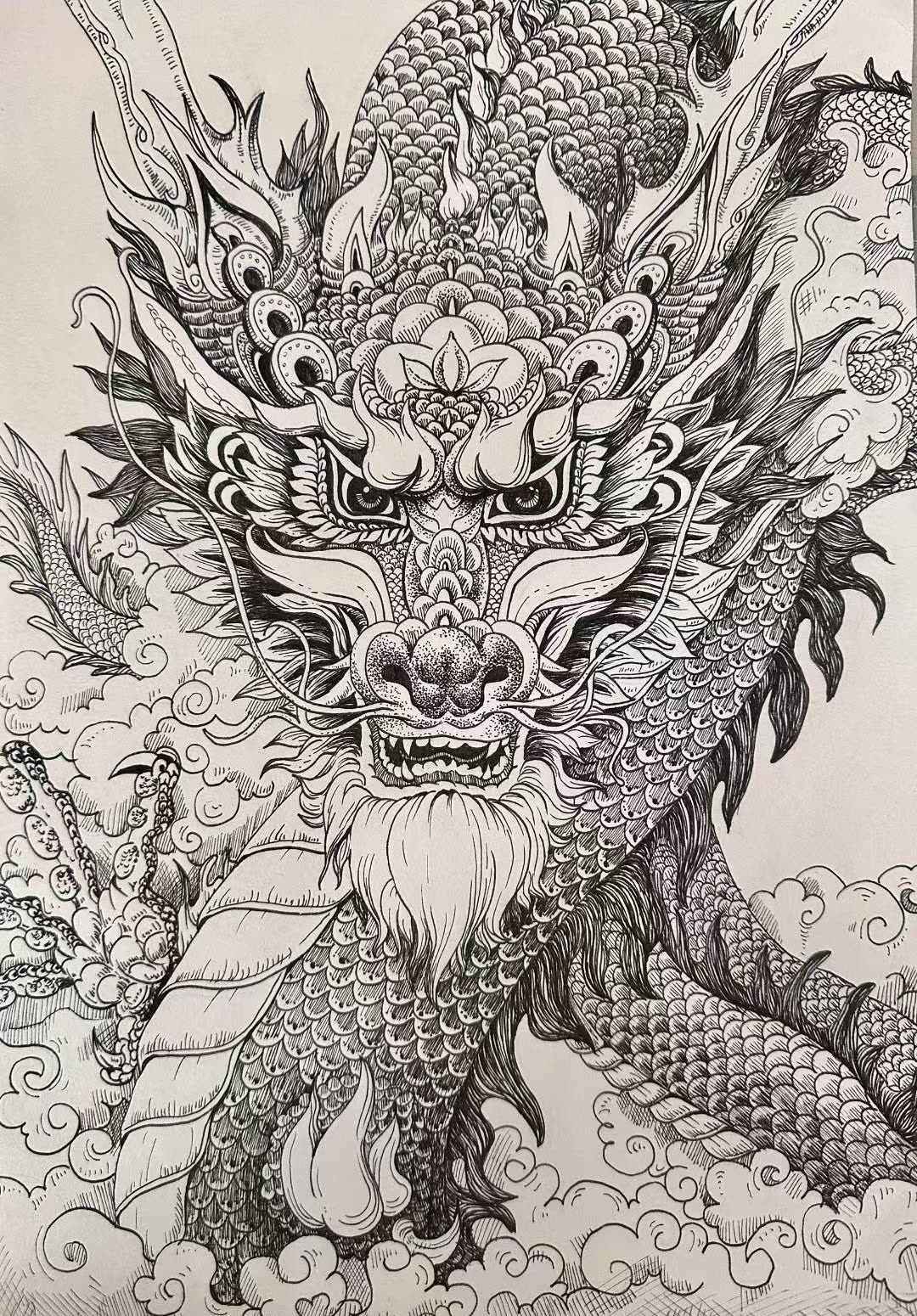 龙首线描