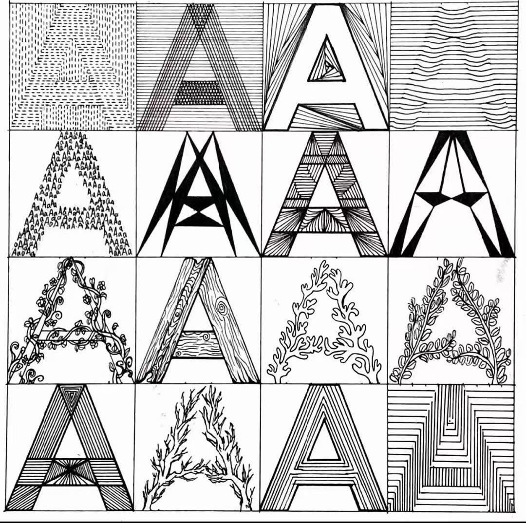 字母构成「A」